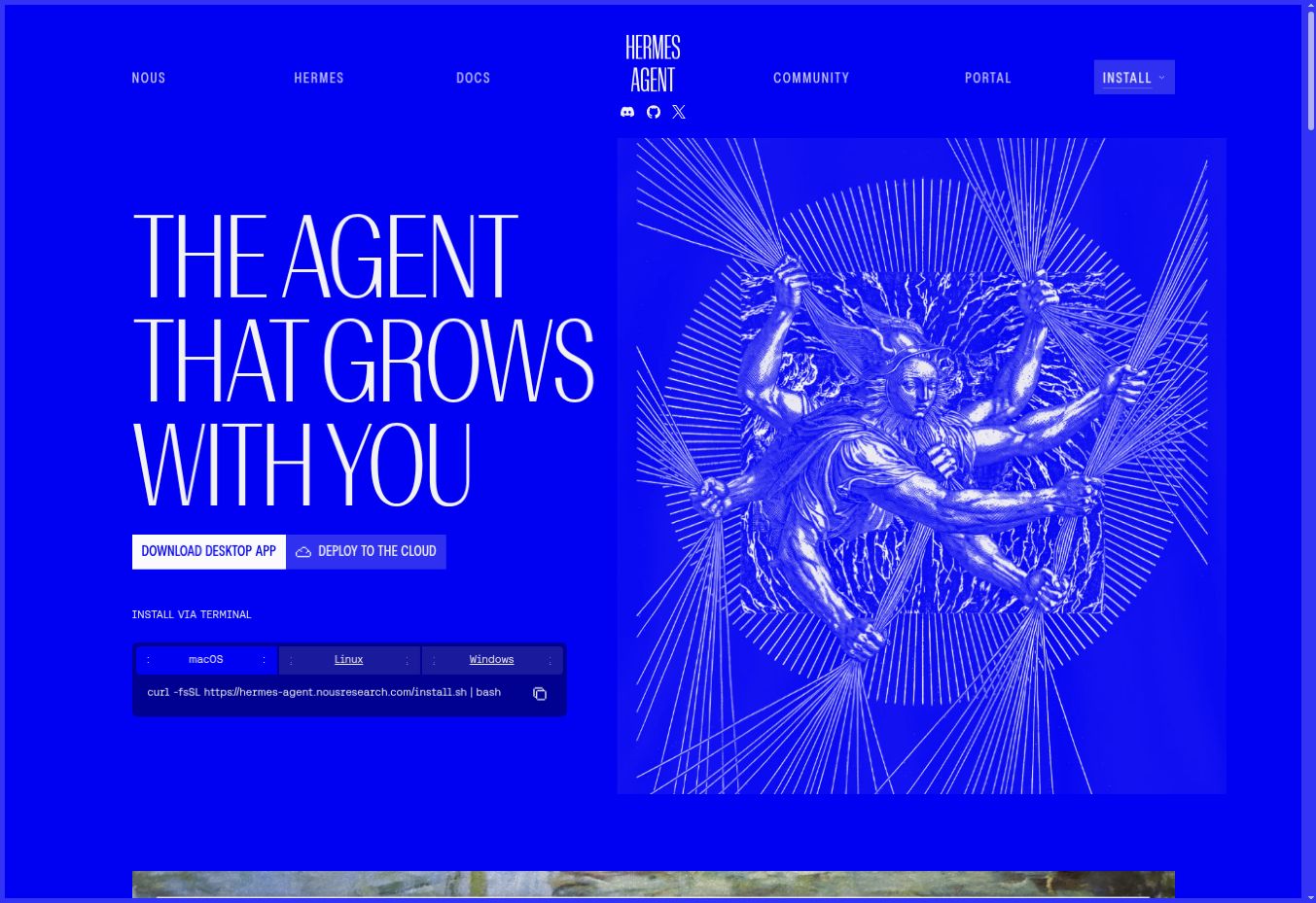 Public Hermes Agent (Nous Research) source page captured 22 September 2026