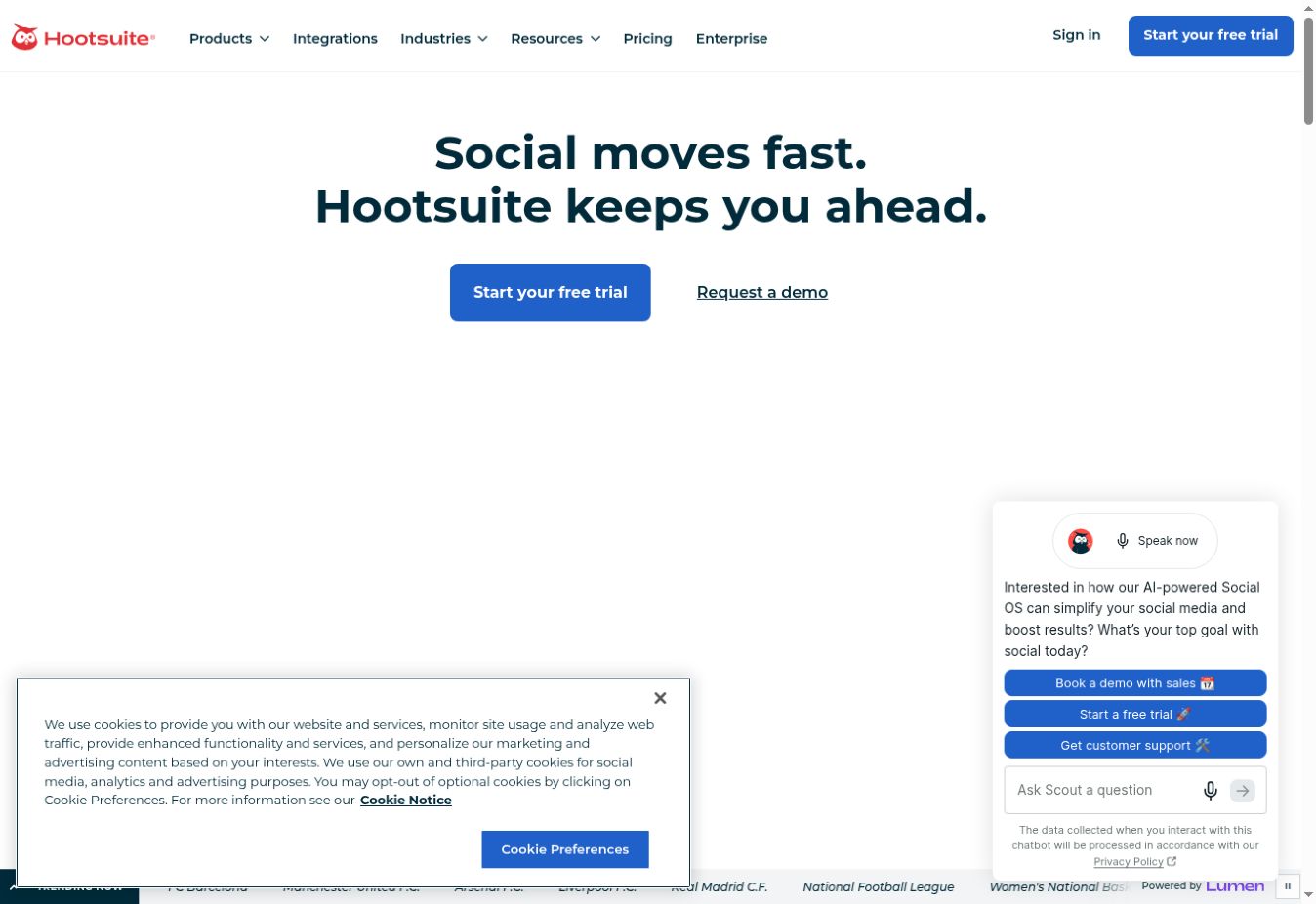 Public Hootsuite source page captured 22 September 2026