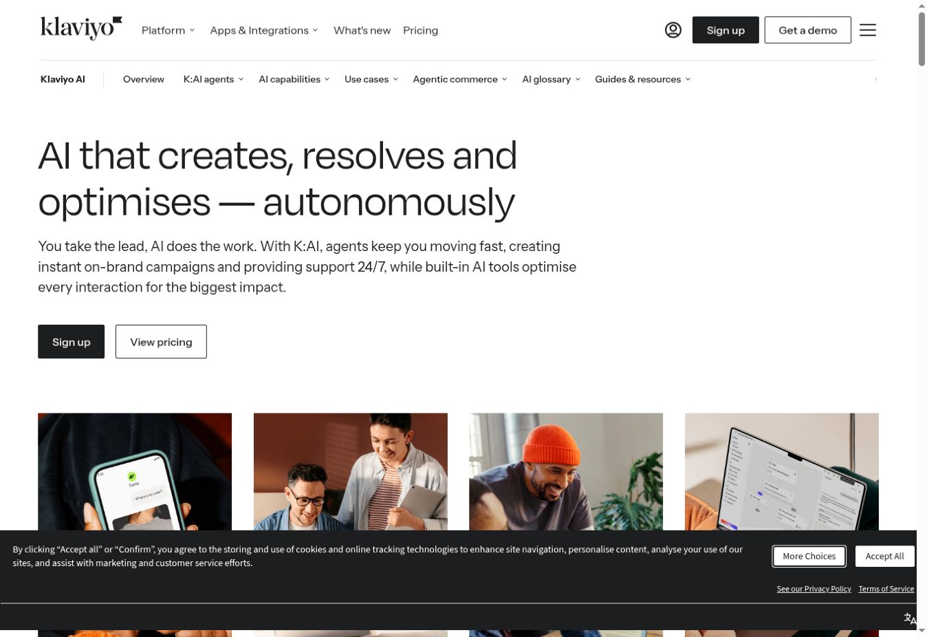 Public Klaviyo K:AI source page captured 22 September 2026