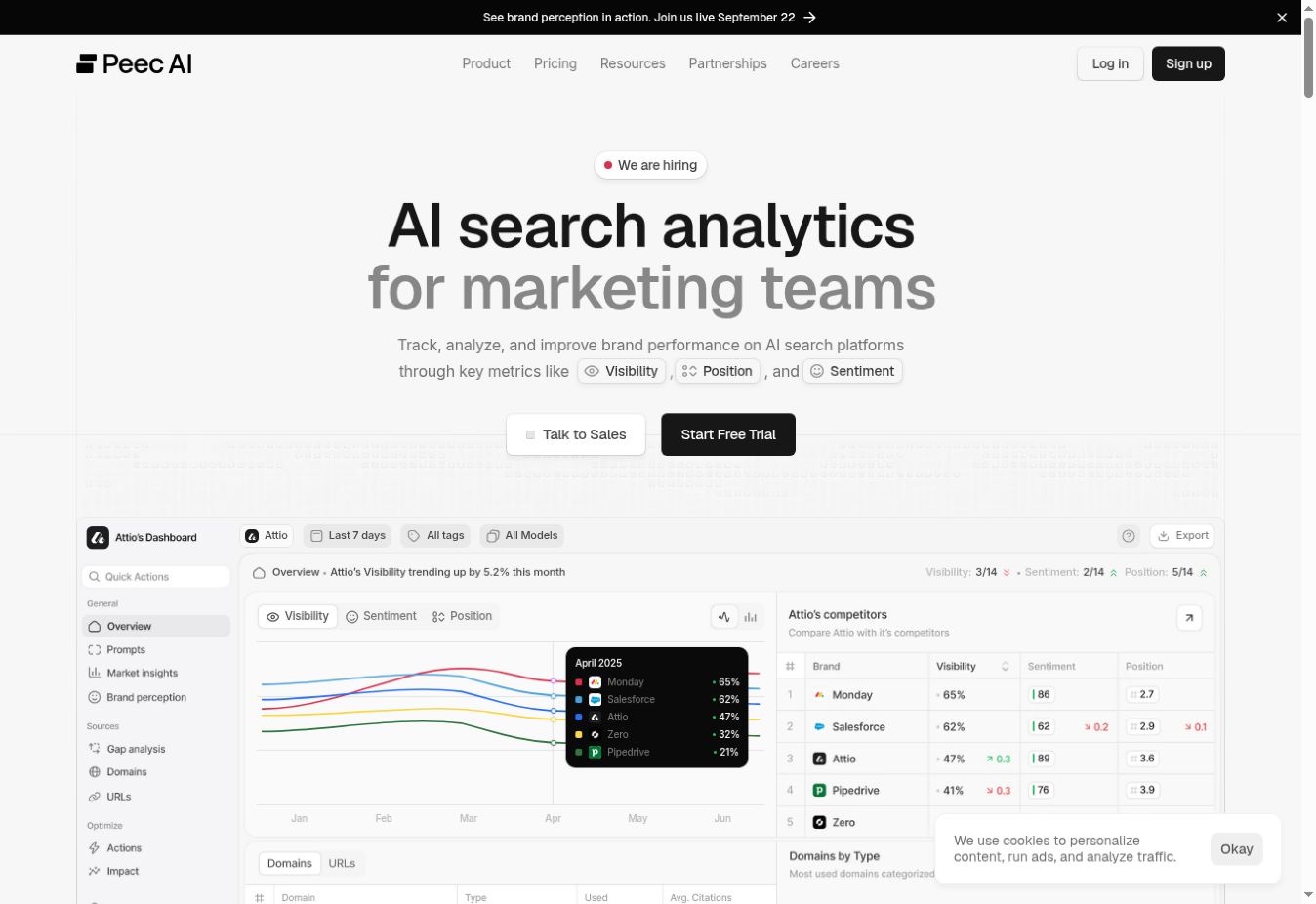 Public Peec AI source page captured 22 September 2026