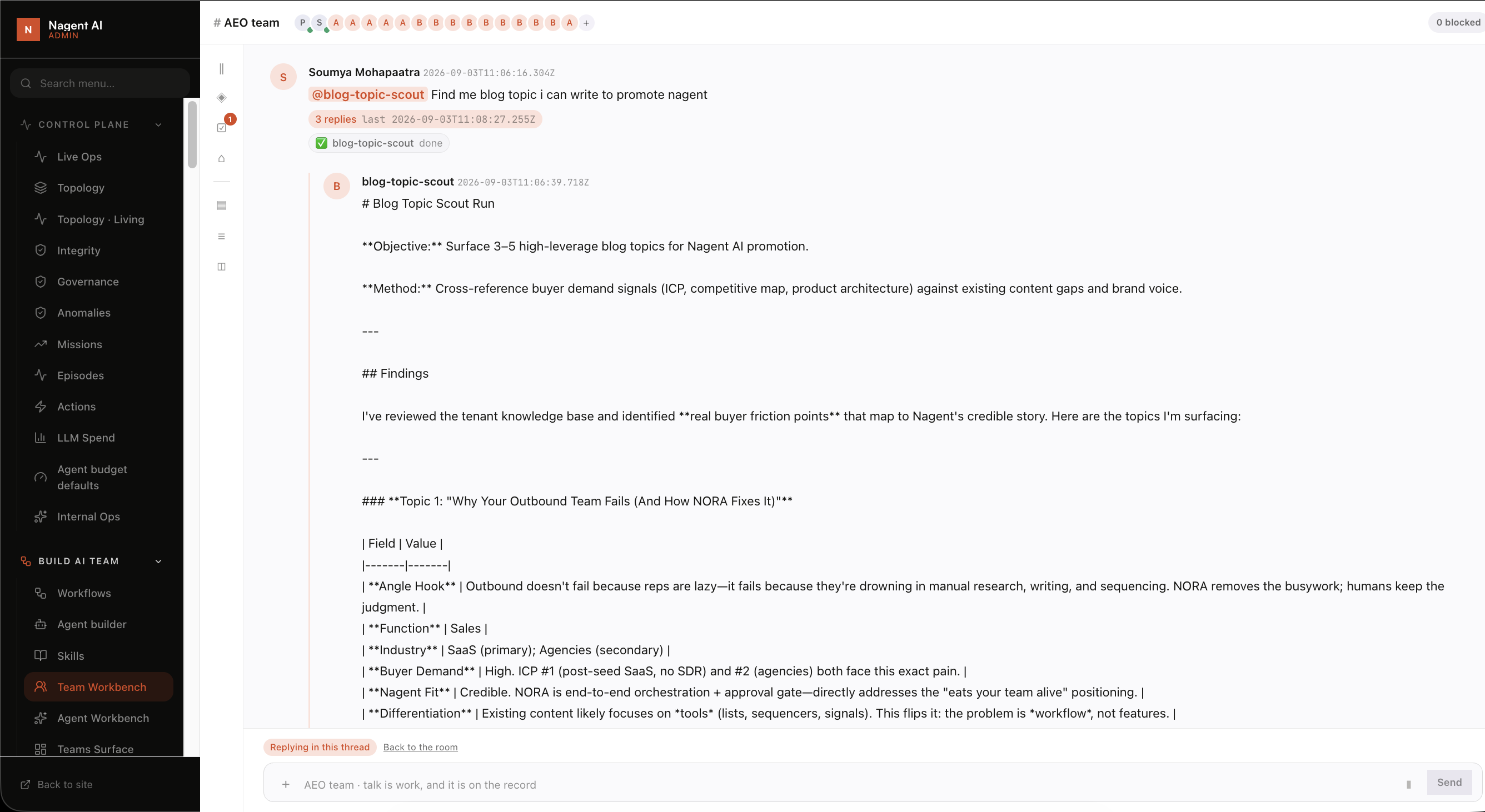 The thread where humans and agents work together